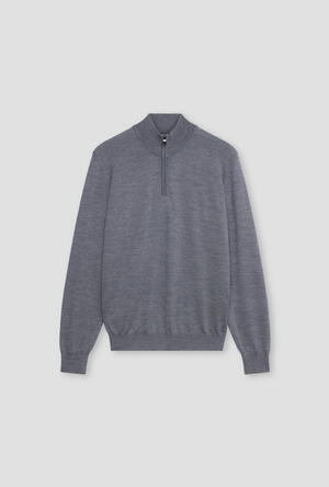 Serafino zip in pura lana pettinata ESSENTIAL - Ferrante | img vers.300x/