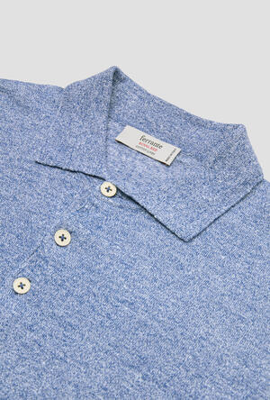 Polo moulinè in lino ROYAL RED - Ferrante | img vers.300x/