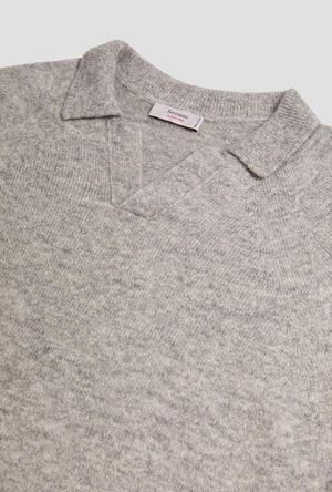 Polo senza bottoni in baby alpaca ROYAL RED - Ferrante | img vers.300x/