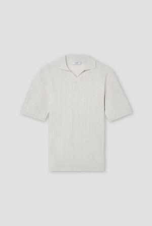 Polo senza bottoni in lino e cotone ROYAL RED - Ferrante | img vers.300x/