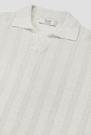 Polo senza bottoni in lino e cotone ROYAL RED - Ferrante | img vers.300x/