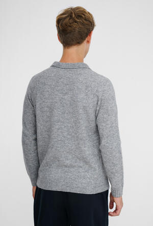 Polo senza bottoni in baby alpaca ROYAL RED - Ferrante | img vers.300x/