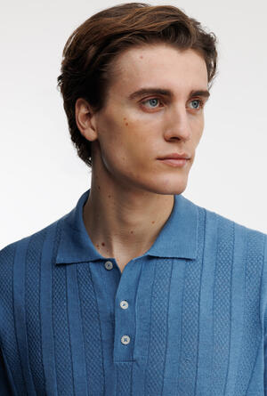 Polo in lino con lavorazione ROYAL RED - Ferrante | img vers.300x/