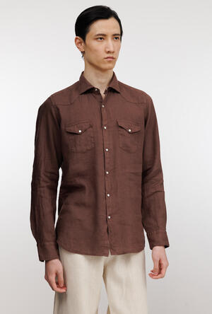 Camicia Texana in lino MAIN - Ferrante | img vers.300x/