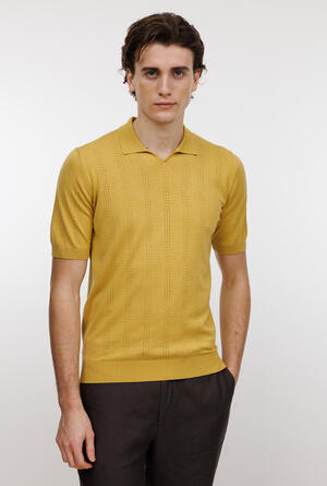 Polo senza bottoni in seta e cotone ROYAL RED - Ferrante | img vers.300x/