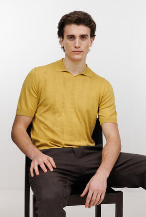 Polo senza bottoni in seta e cotone ROYAL RED - Ferrante | img vers.300x/