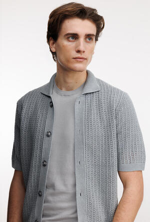 Camicia traforata in lino ROYAL RED - Ferrante | img vers.300x/