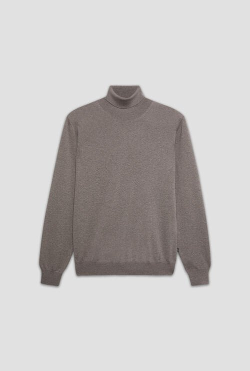 Dolcevita in lana pettinata Tortora