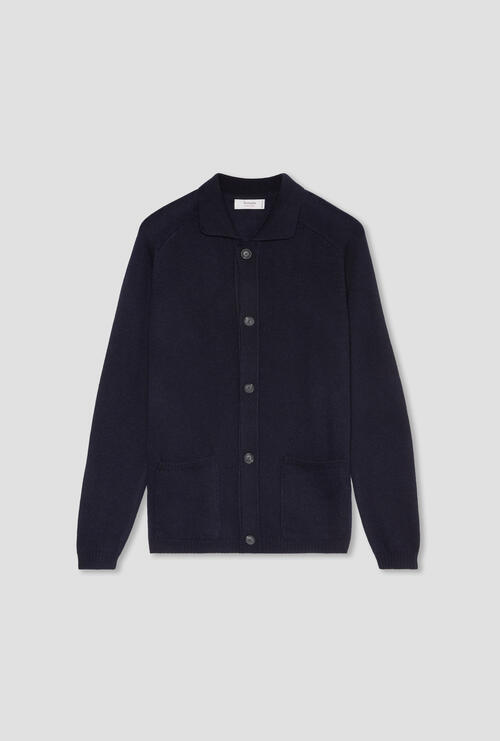 Giacca camicia manica a sella Blu Navy