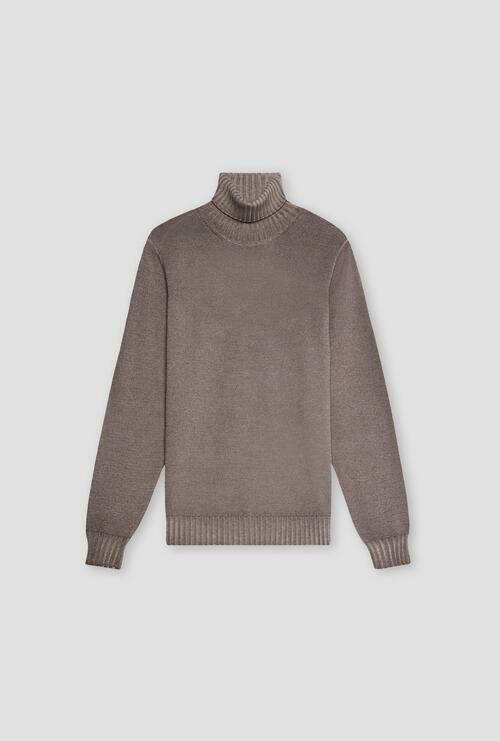 Dolcevita tinto in capo in lana Tortora