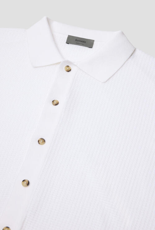 Camicia mezza manica in puro cotone Bianco