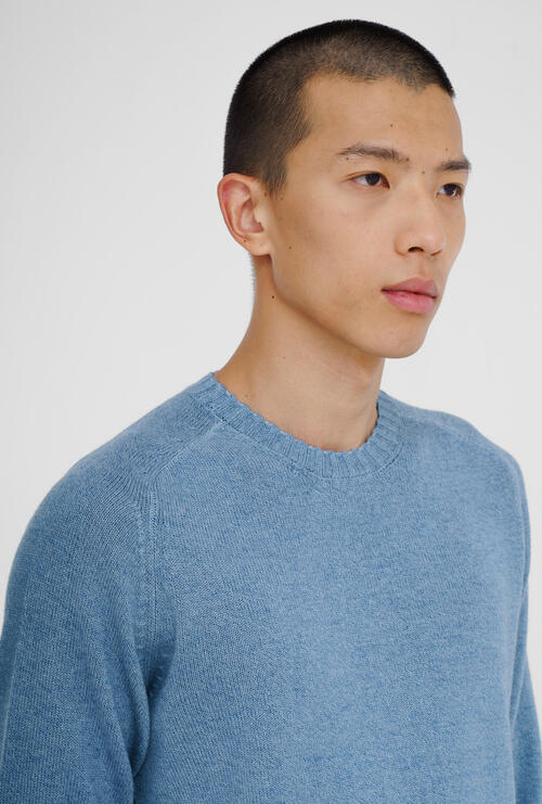 Girocollo tinto in capo nobile Denim