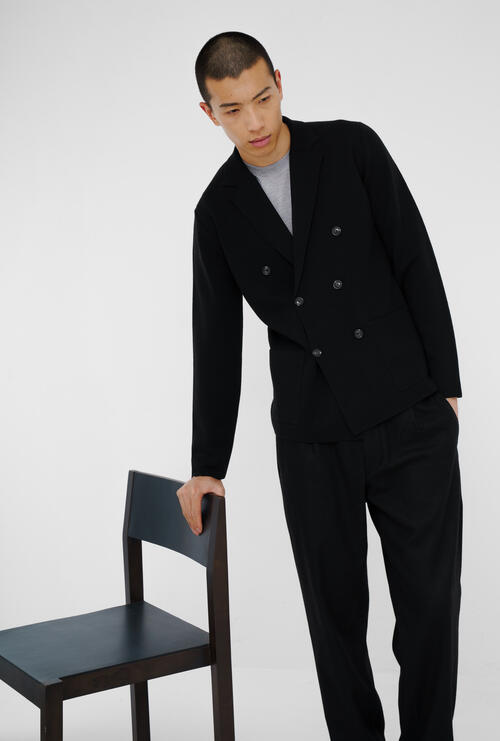 Giacca in maglia doppiopetto Nero