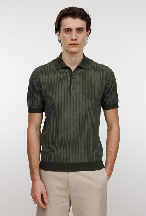 Polo con coste vanis&egrave; Verde