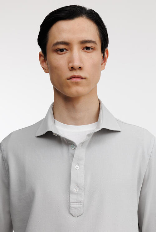 Polo Filo Scozia tinta delav&egrave; Grigio