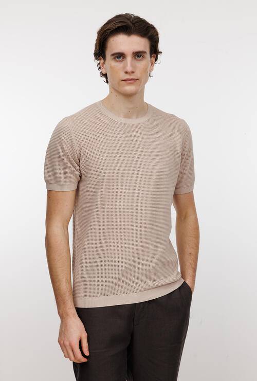 Girocollo tinto in capo con lavorazione traforata Beije