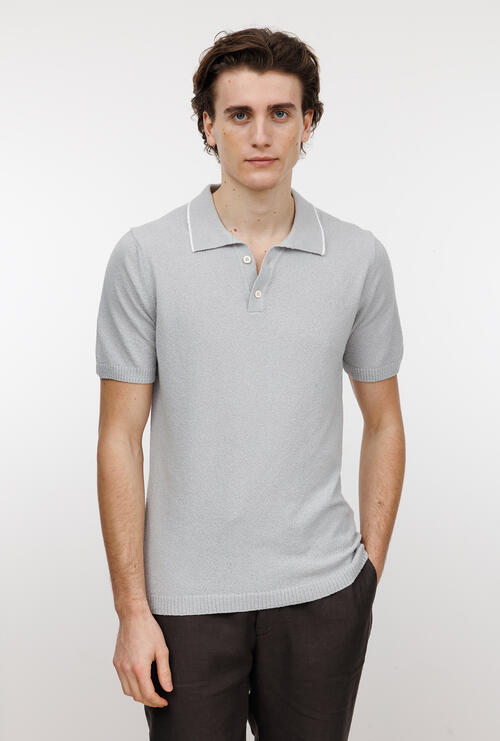 Polo boucl&egrave; Grigio