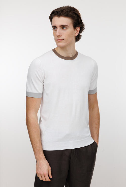 Girocollo in cotone Bianco