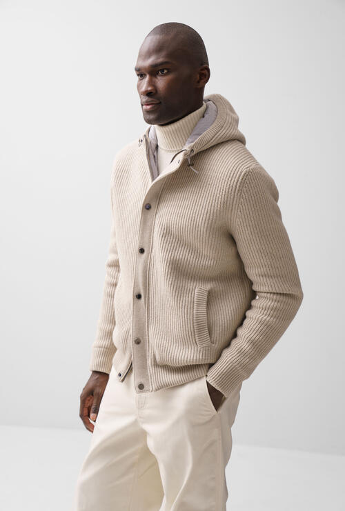 Giubbino in maglia imbottito Bianco sporco