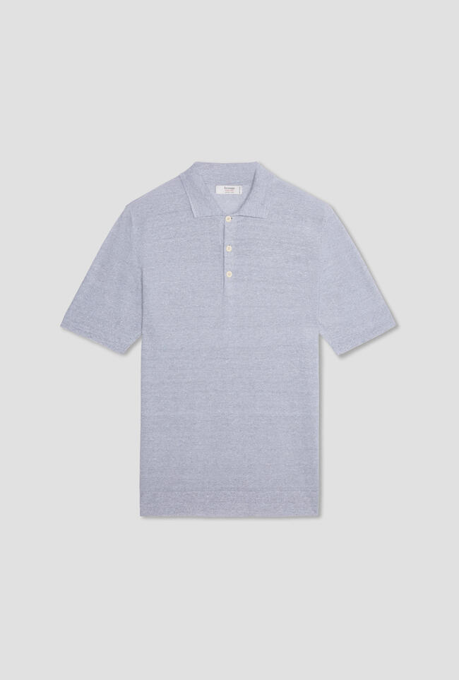 Polo moulinè in lino ROYAL RED - Ferrante | img vers.1300x/