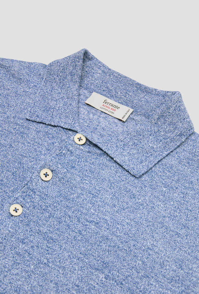 Polo moulinè in lino ROYAL RED - Ferrante | img vers.1300x/
