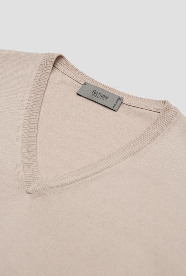 Pullover tinto in puro cotone ESSENTIAL - Ferrante | img vers.1300x/