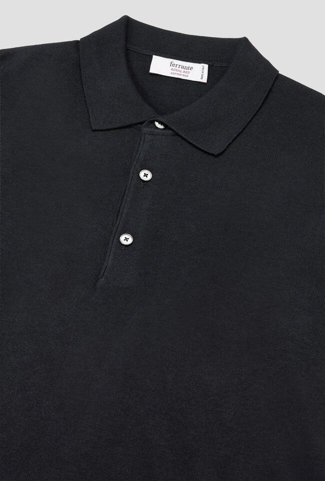 Polo in seta e cotone ROYAL RED - Ferrante | img vers.1300x/