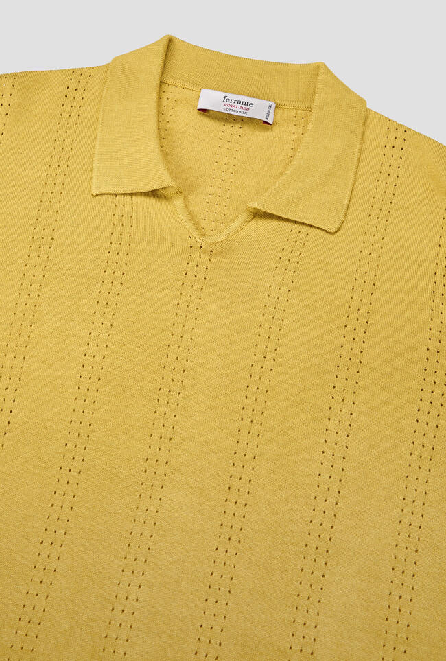 Polo senza bottoni in seta e cotone ROYAL RED - Ferrante | img vers.1300x/