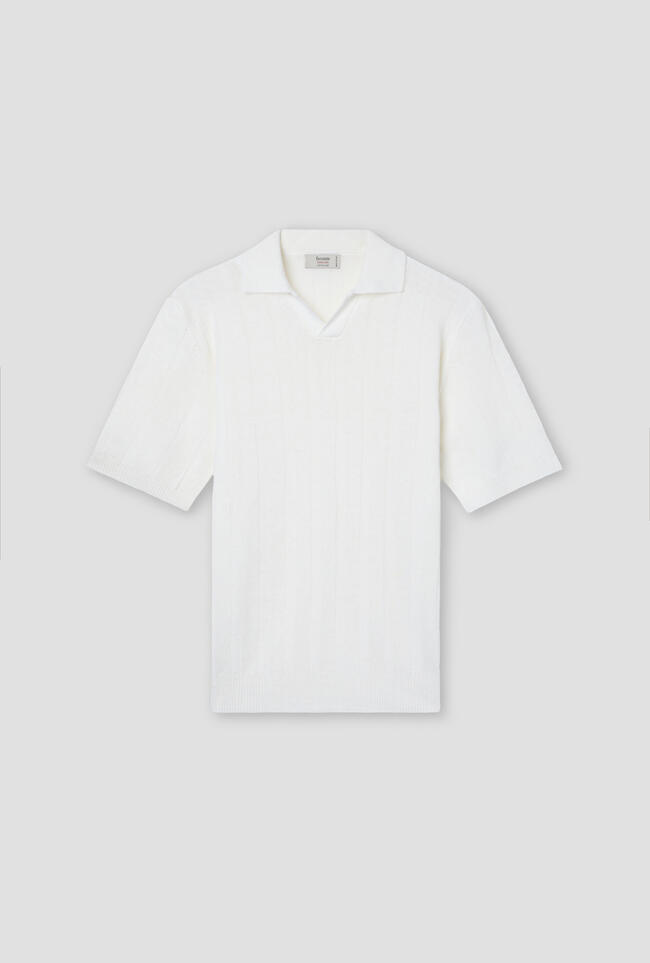 Polo senza bottoni in lino e cotone ROYAL RED - Ferrante | img vers.1300x/