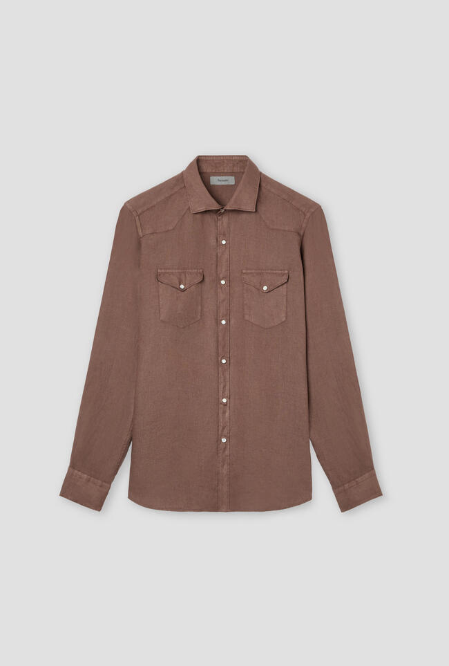 Camicia Texana in lino MAIN - Ferrante | img vers.1300x/