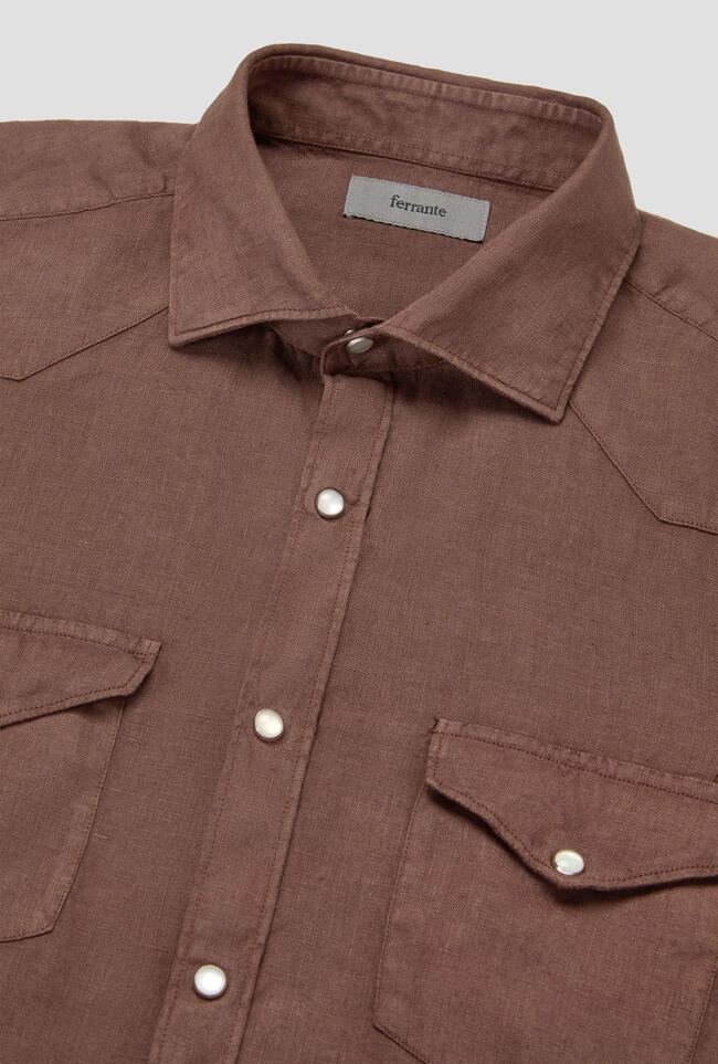 Camicia Texana in lino MAIN - Ferrante | img vers.1300x/