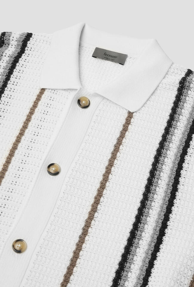 Camicia rigata mezza manica in puro cotone MAIN - Ferrante | img vers.1300x/