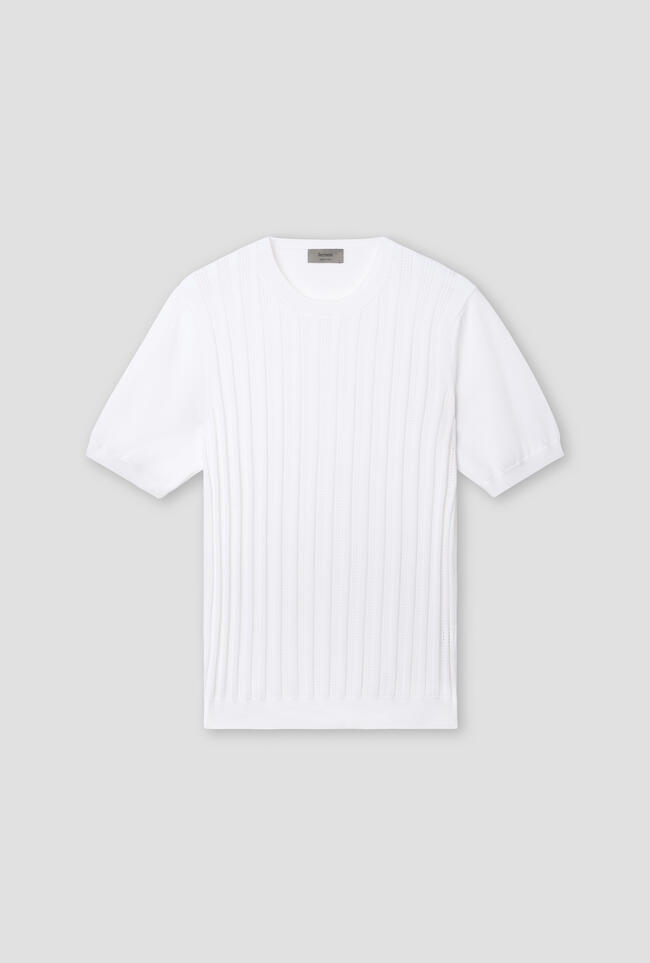 T-shirt a coste traforata MAIN - Ferrante | img vers.1300x/