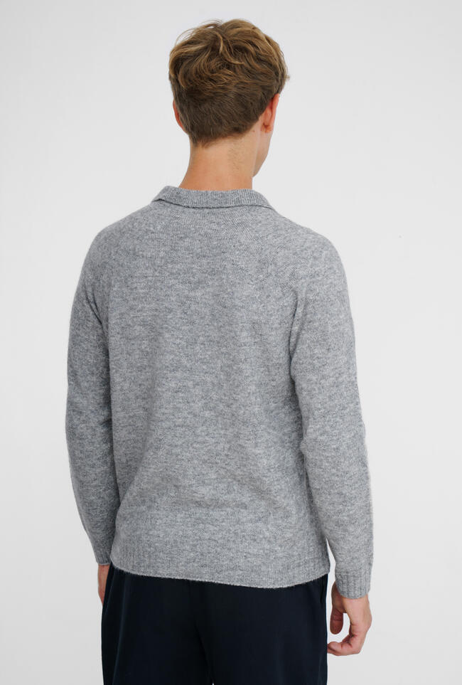 Polo senza bottoni in baby alpaca ROYAL RED - Ferrante | img vers.1300x/