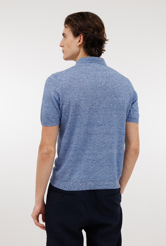 Polo moulinè in lino ROYAL RED - Ferrante | img vers.1300x/