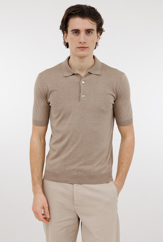 Polo in seta e cotone ROYAL RED - Ferrante | img vers.1300x/