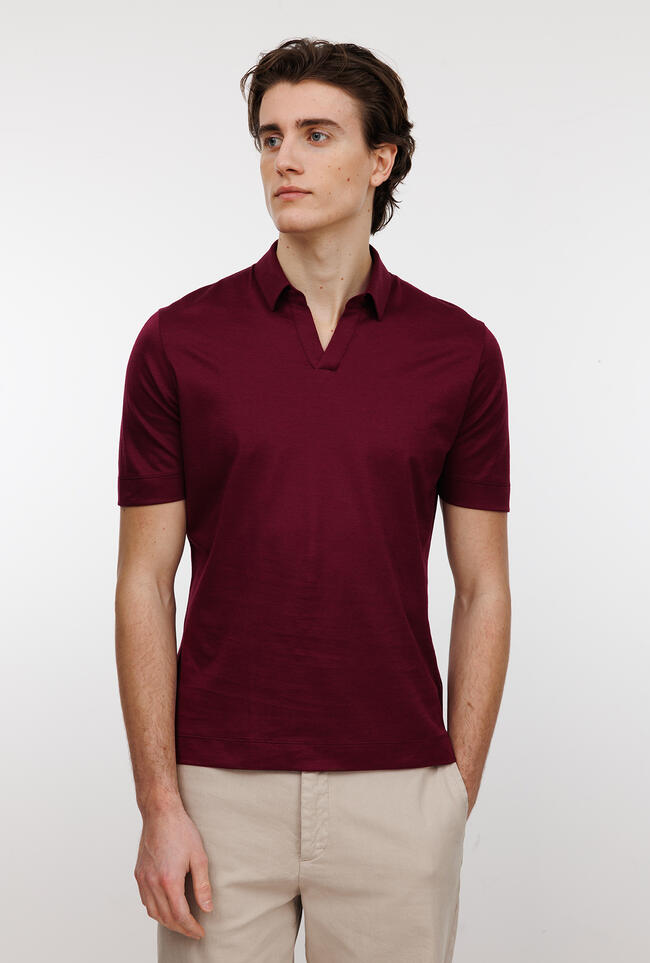 Polo in jersey senza bottoni ROYAL RED - Ferrante | img vers.1300x/