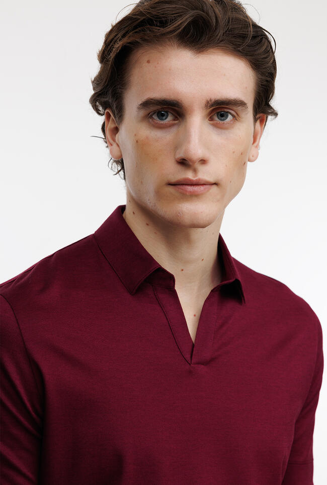 Polo in jersey senza bottoni ROYAL RED - Ferrante | img vers.1300x/