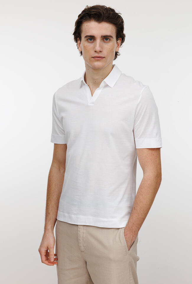 Polo in jersey senza bottoni ROYAL RED - Ferrante | img vers.1300x/