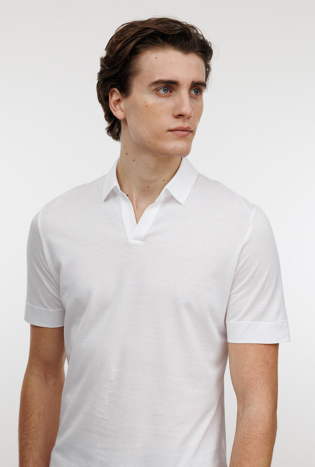 Polo in jersey senza bottoni ROYAL RED - Ferrante | img vers.1300x/