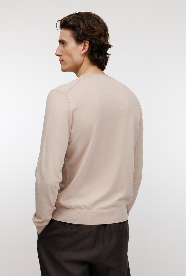 Pullover tinto in puro cotone ESSENTIAL - Ferrante | img vers.1300x/