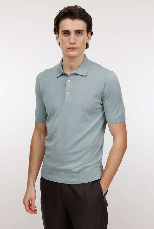 Polo in seta e cotone ROYAL RED - Ferrante | img vers.1300x/