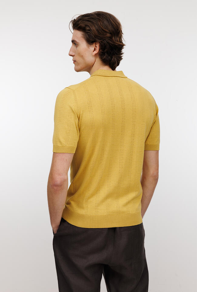 Polo senza bottoni in seta e cotone ROYAL RED - Ferrante | img vers.1300x/