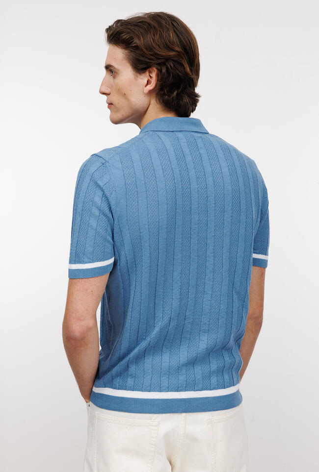 Polo in lino con lavorazione ROYAL RED - Ferrante | img vers.1300x/